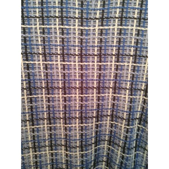 NWT Womens Blue White Plaid Thick Tweed Sweater Ann Taylor Preppy Twee Academia - Picture 2 of 5